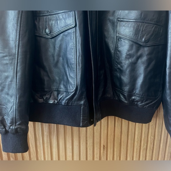◾️NWT◾️ PINO PORTE BLACK LEATHER BOMBER JACKET - Picture 7 of 8